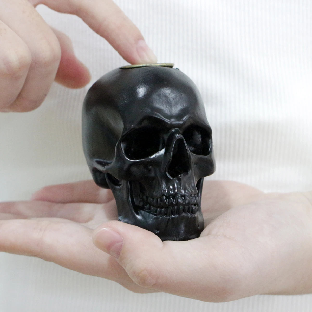 1-piece vintage waterfall backflow incense burner skull