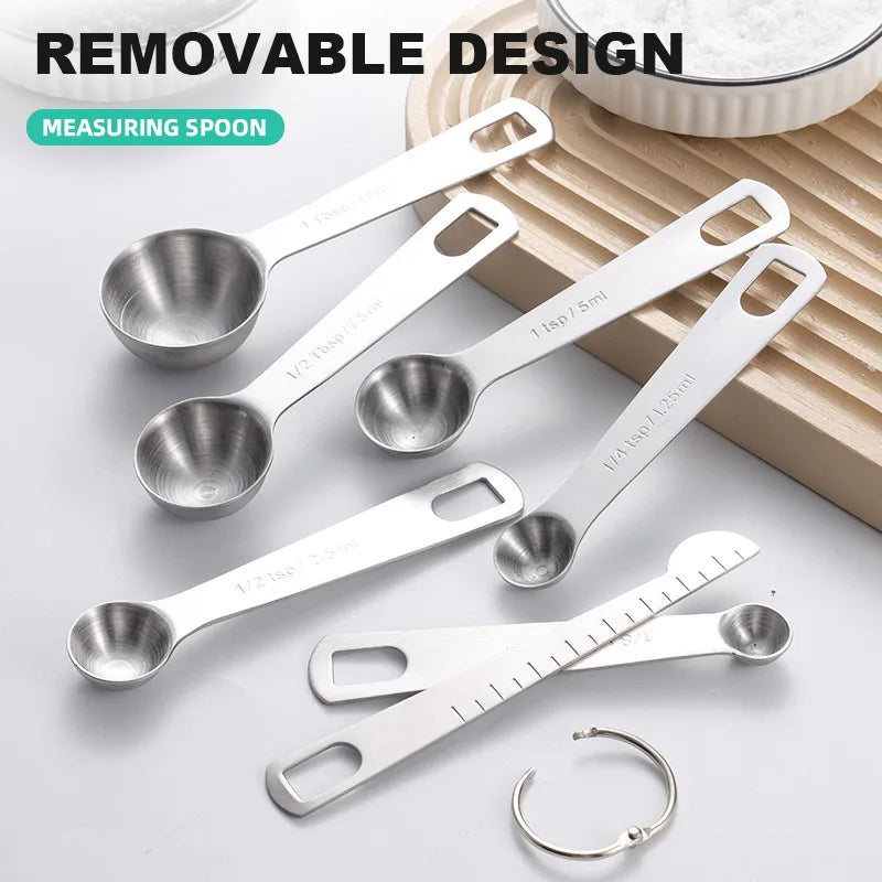 Stainless steel measuring spoon