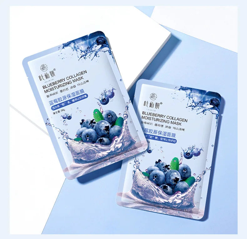 12 Pieces Blueberry Facial Masks