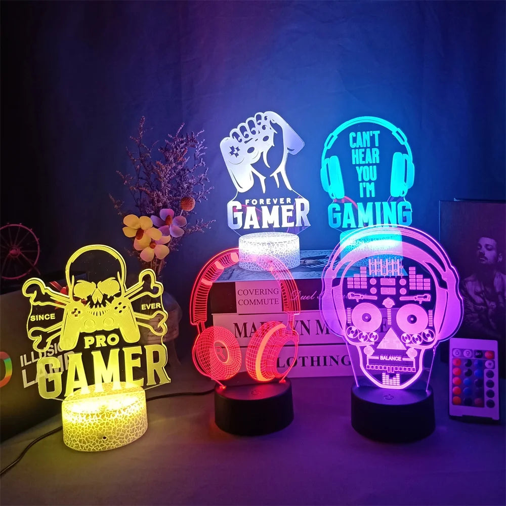 3D LED Gaming Lamp Powered Night Light