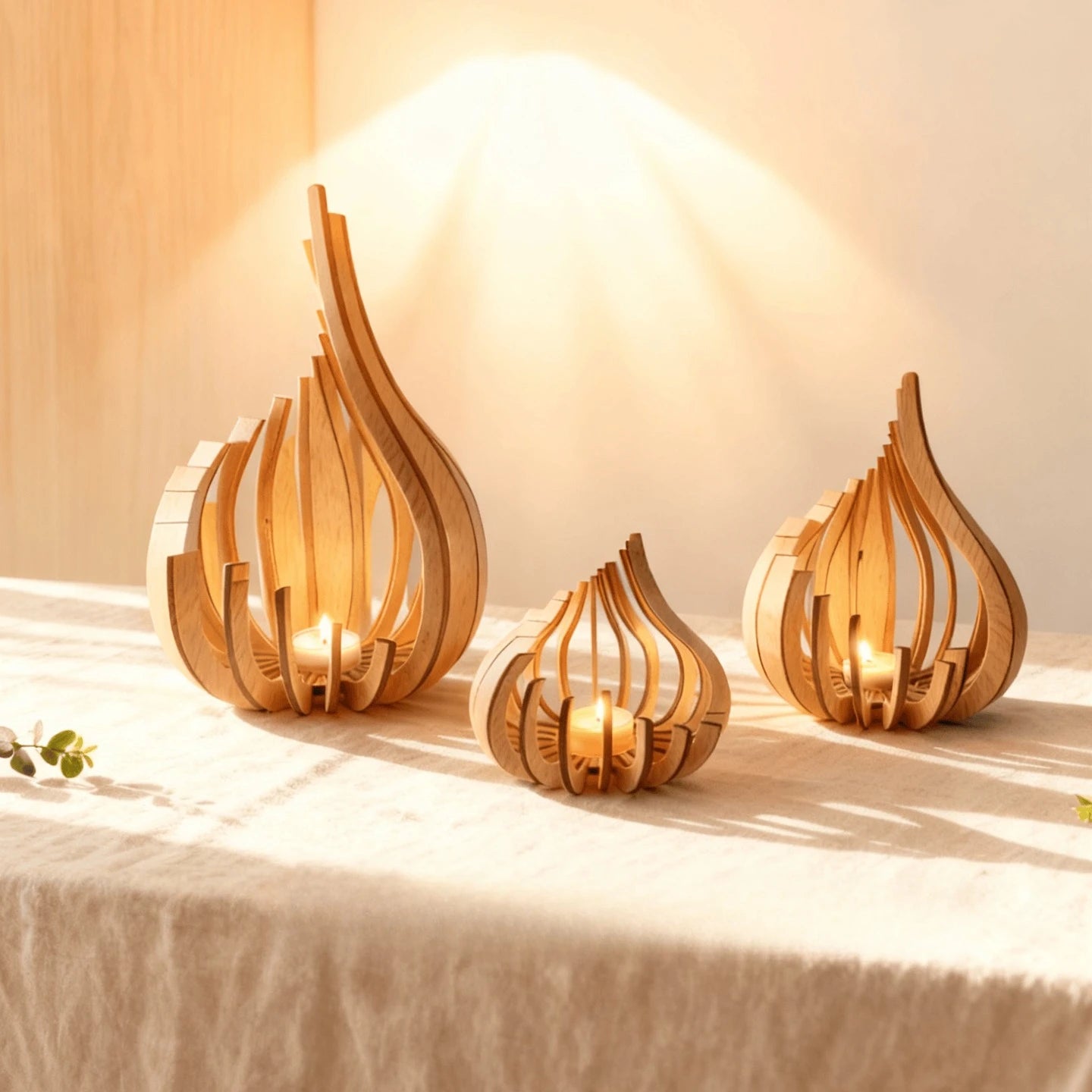 Handmade Candle Holder Made of Wooden