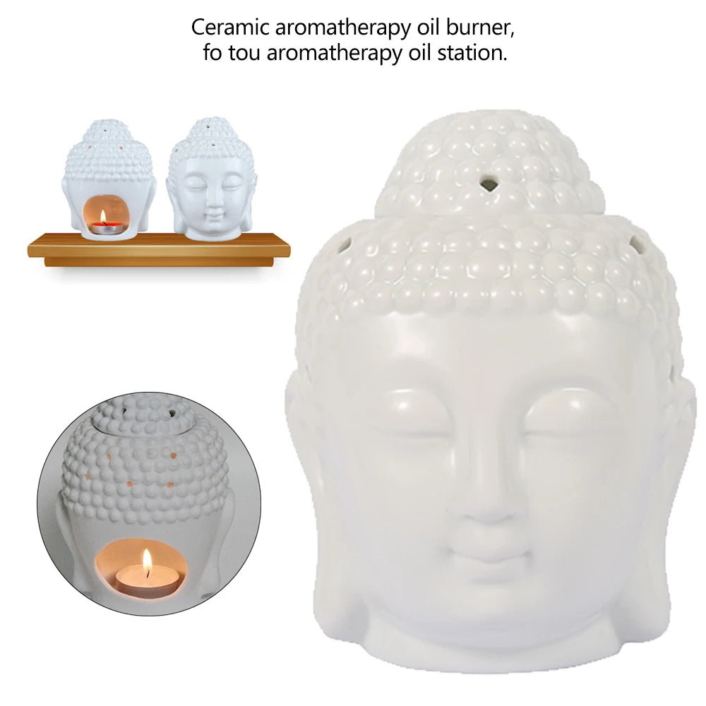 Ceramic Buddha Head Aromatherapy Oil Burner