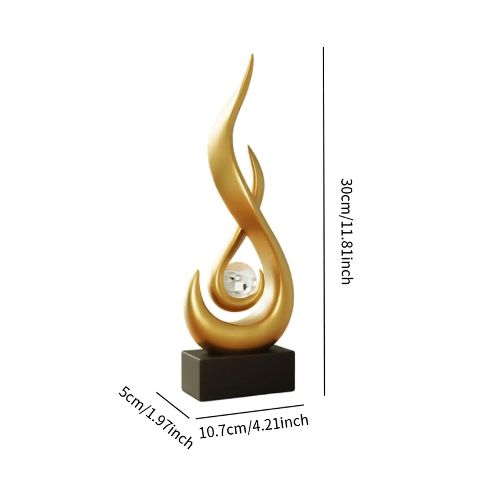 Resin Abstract Fire Statue