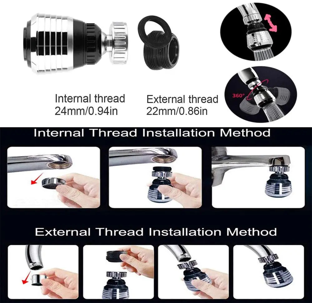 Kitchen Gadgets 2 Modes 360 Rotatable faucet